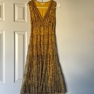 Max studio floral print yellow dress